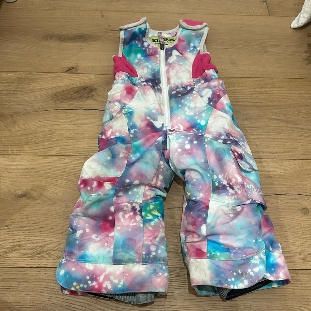 Boulder gear girls snow overall bibs 2T pink blue